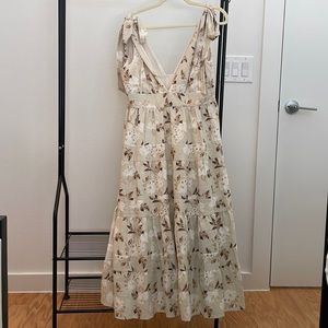 NWT House of Harlow 1960 Linen Blend Floral Maxi Dress